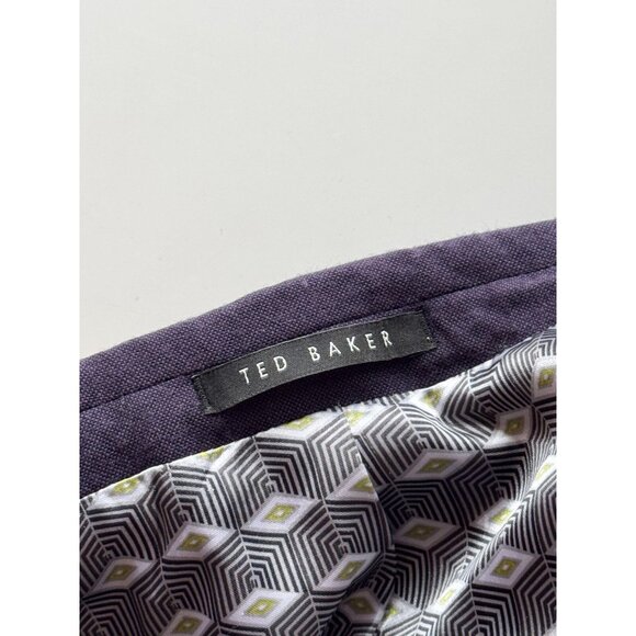 Men's TED BAKER Cezannj Purple 100% Wool Flannel Blazer Suit Jacket, 42L - Picture 11 of 16